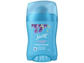 Desodorante Antitranspirante em Barra Secret - 4x Fresh Defense pH Balanced Lavender Feminino 45g