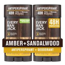 Desodorante antitranspirante Every Man Jack Masculino Amber + Sandalwood 75mL