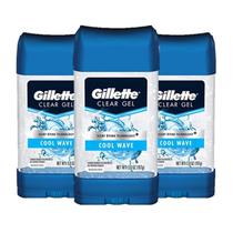 Desodorante antitranspirante Gillette Cool Wave para homens 112mlX3 Desodorante antitranspirante Gillette Cool Wave para homens 112mlX3