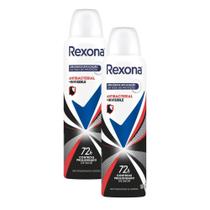 Desodorante Antitranspirante Rexona Antibacterial + Invisible Aerosol 150ml Kit com duas unidades