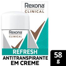 Desodorante Antitranspirante Rexona Clinical Creme Invisível Refresh 58g Desodorante Antitranspirante Rexona Clinical Creme Invisível Refresh 58g