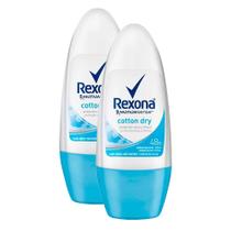 Desodorante Antitranspirante Rexona Cotton Dry Roll-on 50ml Kit com duas unidades