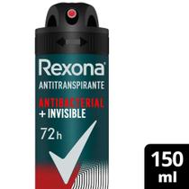 Desodorante Antitranspirante Rexona Men Antibacterial + Invisible 150ml