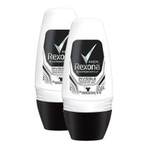 Desodorante Antitranspirante Rexona Men Invisible Roll-on 50ml Kit com duas unidades