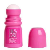 Desodorante Antitranspirante Roll On Hi Dri Powder Fresh Rosa Proteção 24h Sem Álcool Original 50ml.