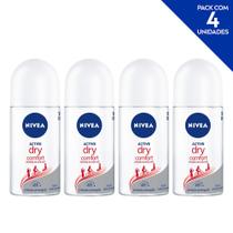 Desodorante Antitranspirante Roll On NIVEA Dry Comfort 50ml - 4 unidades
