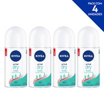 Desodorante Antitranspirante Roll On NIVEA Dry Fresh 50ml - 4 unidades