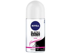 Desodorante Antitranspirante Roll-on NIVEA Invisible Black & White Clear 50ml Desodorante Antitranspirante Roll-on NIVEA Invisible Black & White Clear 50ml
