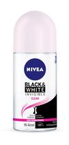 Desodorante Antitranspirante Roll On Nivea Invisible Black & White Clear Feminino com 50ml