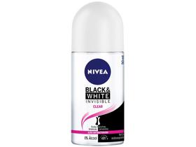 Desodorante Antitranspirante Roll On Nivea - Invisible for Black & White Clear Feminino 50ml