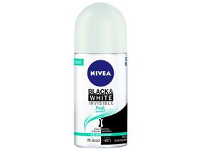 Desodorante Antitranspirante Roll On Nivea - Invisible for Black & White Fresh Feminino 50ml