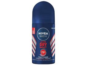 Desodorante Antitranspirante Roll On Nivea Men Active Dry Impact Masculino 50ml