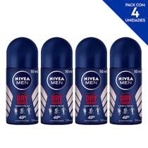 Desodorante Antitranspirante Roll On NIVEA Men Dry Impact 50ml - 4 unidades