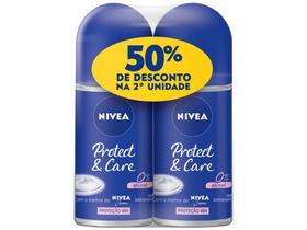 Desodorante Antitranspirante Roll On Nivea - Protect & Care Feminimo 50ml 2 Unidades Desodorante Antitranspirante Roll On Nivea - Protect & Care Feminimo 50ml 2 Unidades