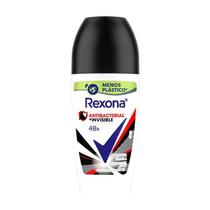 Desodorante Antitranspirante Roll On Rexona Antibacterial + Invisible 50ml Desodorante Antitranspirante Roll On Rexona Antibacterial + Invisible 50ml