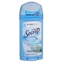 Desodorante antitranspirante Secret Invisible Solid Shower Fresh 2.6 oz da Secret (pacote com 6)