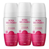 Desodorante Clareador de Axila RollOn 85ml Rosa Selvagem c/3 Desodorante Clareador de Axila RollOn 85ml Rosa Selvagem c/3