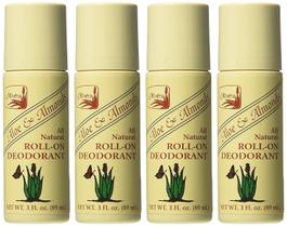 Desodorante Corporal Alvera All Natural Roll-On Aloe & Amêndoas - 90ml (4 Unidades)