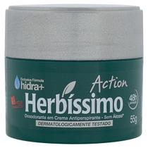 Desodorante Creme Herbíssimo Action 55g Proteção 48h Sem Álcool e Com Hidratação Para Peles Sensíveis