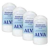 Desodorante Cristal Stick Vegano 60g Alva - 4 Unidades