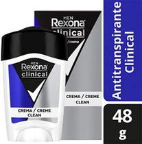 Desodorante da Rexona Clinical Men Creme Clean com 48g Desodorante da Rexona Clinical Men Creme Clean com 48g