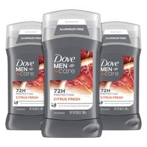 Desodorante DOVE MEN + CARE, sem alumínio, 90 ml, pacote com 3 cítricos de verão