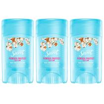 Desodorante em Gel Antitranspirante Secret Power Protect Algodão 45g Cotton - 3 unidades