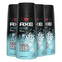 Desodorante em spray corporal AXE Dual Action Cool Ocean 120 ml, pacote com 4 Desodorante em spray corporal AXE Dual Action Cool Ocean 120 ml, pacote com 4