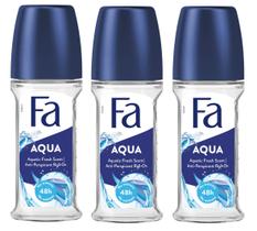 Desodorante Fa Roll-On Aqua 50mL (pacote com 3)