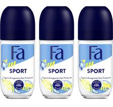 Desodorante Fa Sport Roll-On 50 ml, pacote com 3 Desodorante Fa Sport Roll-On 50 ml, pacote com 3