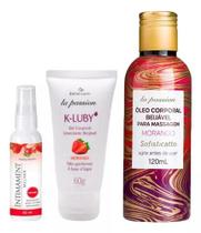 Desodorante Íntimo Morango, Gel Lubrificante K Luby Morango, Óleo para Massagem Sensual Morango Desodorante Íntimo Morango, Gel Lubrificante K Luby Morango, Óleo para Massagem Sensual Morango