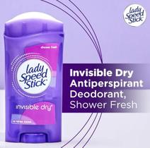 Desodorante Invisível, Shower Fresh, 65 g, Lady Speed Stick Desodorante Invisível, Shower Fresh, 65 g, Lady Speed Stick