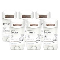 Desodorante Ivory Aluminium Free 24 horas com coco 70mL x6