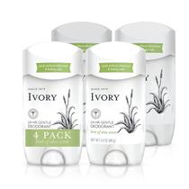 Desodorante Ivory Hint of Aloe 70 ml, pacote com 4