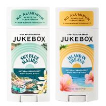 Desodorante JUKEBOX Natural para mulheres, azul celeste, Malibu, 75 ml, 2 unidades Desodorante JUKEBOX Natural para mulheres, azul celeste, Malibu, 75 ml, 2 unidades