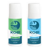 Desodorante Kobi Sport Strength natural sem alumínio, pacote com 2 unidades