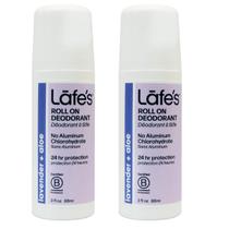 Desodorante Lafe's Natural Roll-On, 90 ml de lavanda e babosa, pacote com 2 Desodorante Lafe's Natural Roll-On, 90 ml de lavanda e babosa, pacote com 2