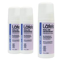 Desodorante Lafe's Natural Roll-On 90 ml de lavanda e babosa, pacote com 3 Desodorante Lafe's Natural Roll-On 90 ml de lavanda e babosa, pacote com 3