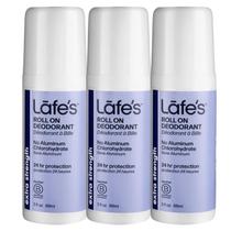 Desodorante Lafe's Natural Roll On 90 ml, pacote com 3 unidades, extra resistente