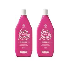 Desodorante Leite de Rosas Tradicional 310ml Kit com 2 Unidades Loção Corporal Leite de Rosas