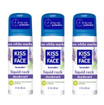 Desodorante líquido Kiss My Face Rock Roll-On Lavender, 90 ml, pacote com 3 Desodorante líquido Kiss My Face Rock Roll-On Lavender, 90 ml, pacote com 3