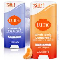 Desodorante Lume Whole Body Invisible Cream Stick de 130 ml, pacote com 2