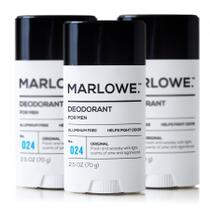 Desodorante MARLOWE. Nº 024 Natural para homens, 75 ml, pacote com 3