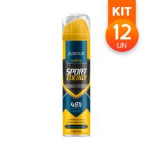 Desodorante Masculino Aerossol Above Men Sport Energy High Performance 150ml (Kit com 12 Unidades)