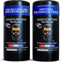 Desodorante masculino masculino para homens, sem alumínio, 90 ml, pacote com 2