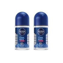 Desodorante masculino NIVEA Cool Kick, antitranspirante, 50 ml, pacote com 2