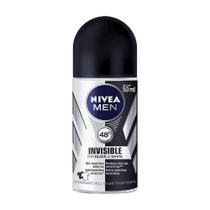 Desodorante Masculino Nivea Men Invisible For Black & White Clear, Roll-On 50Ml