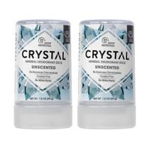 Desodorante mineral Crystal Travel Stick sem perfume 44 ml (pacote com 2)