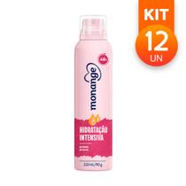 Desodorante Monange Antitranspirante Aerosol Hidratação Intensiva Sem Álcool 48h 150ml (Kit com 12)