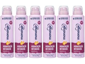 Desodorante Monange Antitranspirante Aerossol - Feminino Hidratação Intensiva 150ml 6 Unidades